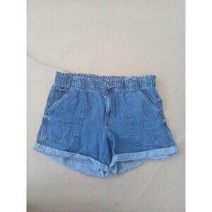 M Jeans By Maurices Jean Shorts Womens 14 100% Cotton Paper Bag Waist Med Wash